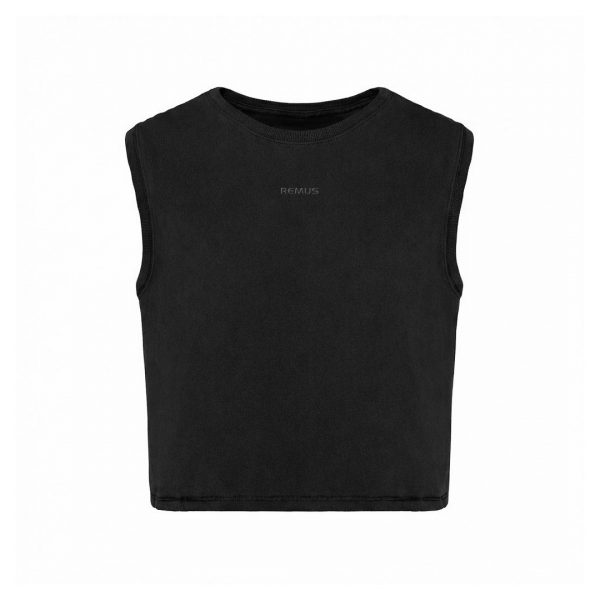 Crop Remus Classic Vintage Negro de algodón vista frontal